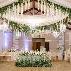8pcs Artificial Wisteria Flowers 4.58Ft Fake Silk Wisteria Vine White-8pcs