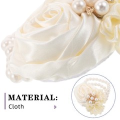 2 Pcs Hand Flower Bracelet Wedding Prom Wrist Corsage Bridal Garland