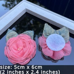 10pcs Artificial Mesh Chiffon Flowers 3D Rose Handmade for Hair Accessories DIY