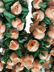 Vintage Poly Silk Rose Buds Flower Wire Stem Bouquet Wedding Crafts Hats Dolls