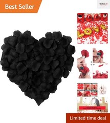 1000 Non-Toxic Silk Rose Petals in Black for Indoor & Outdoor Celebrations