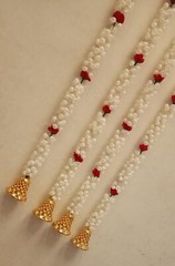 Artificial jasmine Hand made flower with bell gardland set of 4
