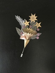 Wedding Paper Art BOUTONNIERES 4 pc Lucy Panes ANTHROPOLOGIE Lapel/Hair Party