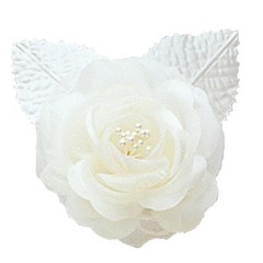 12 silk roses wedding favor flower corsage Ivory 2.75″