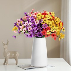 Artificial Fake Plants Flowers for Outdoors,16 Bundles UV Resistant Faux Plastic