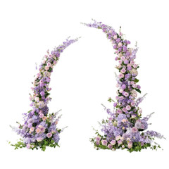Purple Rose Hyacinth 5D Flowers Arrangement Decor Horn Arch Wedding Backdrop