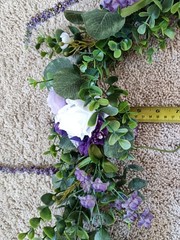 Purple Artificial Flower Garland wreaths for table decor