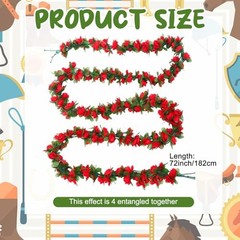Thiccywoov 8 Pack 48ft Derby Horse Party Decorations Artificial Rose Vine