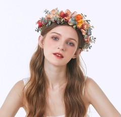 Vivivalue Women Floral Crown Boho Flower Headband 1 Count (Pack of 1),