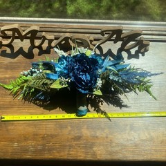 Bridal Wedding Bouquet Hand made Budget Friendly Faux Flowers White Blue