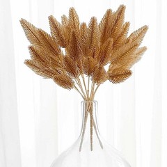 4 GOLD Metallic Artificial Pine Grass Bushes Party Events Decorations
