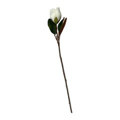 White Artificial Magnolia Stem, Real Touch Silk Floral for Wedding, Home Decor