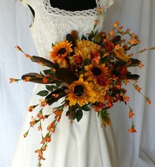 Boho Autumn Garden Faux Silk Wedding Bouquet