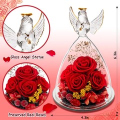 Birthday Day Rose Gifts for Women, Preserved Flowers Gift Mom, Red