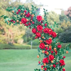 6FT Bendable Flower Garland, Artificial Rose Vine Hanging Floral 1pcs Red