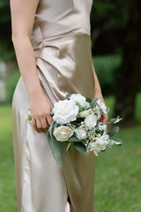 Set of 6 White Bridesmaid Bouquet, Sage Green Bridal Bouquets for Bridesmaids,Sm