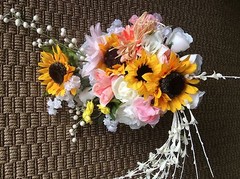 Wedding flowers bridal bouquets bridal package Sunflowers Blush Coral 9 Bouquet