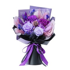Bessol Flowers for Delivery Preserved Small, Purple Flower Bouquet