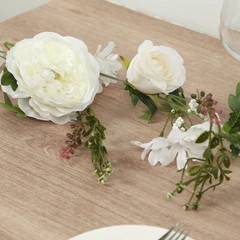 WHITE 6 ft Artificial Rose Peony Flower Garland Wedding Party Event Decorations