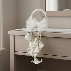 White Calla Lily Hand Arrangement Elegant Calla Lily Bridal Arrangement Long