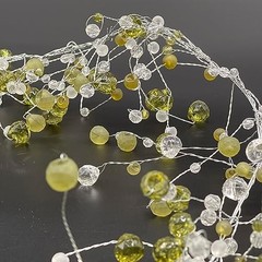 198″ Acrylic Crystal Diamond Garland String – Frosted & Cut Beaded Decor (Set of