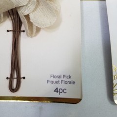 David Tutera Burlap Floral Pick 3″ Wedding Favor 3 Cards 12 Pc Hessian Jute