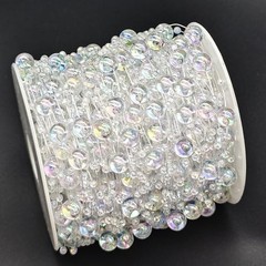 99feet Artificial Pearl Beads Garland for Christmas Tree Plastic Beaded Clear