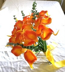 20 stem calla lily and greenery bridal bouquet…you choose color