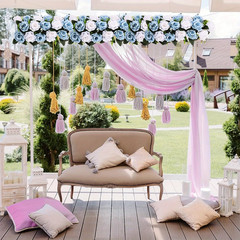 1Pc Elegant Rose Floral Centerpiece for Wedding Table Runner, Artificial Flower