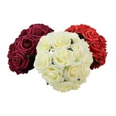 25pcs Artificial Rose Flowers Bridal Bouquet Wedding Bride And Engagement Decor