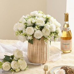 MARTINE MALL 12 Packs Peonies Artificial Flowers, White Artificial Peonies, S…