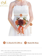 Burnt Orange Mini Bridesmaid Bouquets Set of 6 for Fall Weddings
