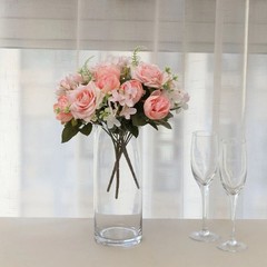 BLUSH 2 Bouquets 12″ SILK FLOWERS Assorted Artificial Floral Bushes Party Events