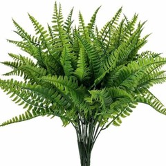 1-4Pcs Plastic Lifelike Artificial Fern Foliage Bush Plants Indoor outdoor Decor