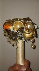 Handmade Bridal Brooch Bouquet Satin Crystal Vintage Pins Bridesmaid