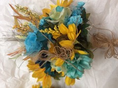 Wedding flowers bridal bouquets decoration sunflowers lavender teals