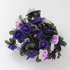 2 LAVENDER PURPLE 8 ft long Silk Mini Rose Wedding Garland Leaves Bendable Wire
