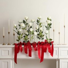 50PCS Artificial Silk Roses Flowers – Realistic Fake Roses in Bulk & White