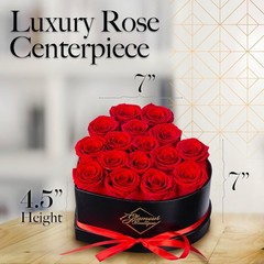GLAMOUR BOUTIQUE 16 Flower Forever Heart Shape Box, Eternal Preserved Roses Gift