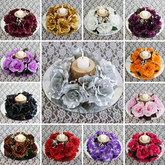 Artificial ROSES FLOWERS CANDLE RINGS Centerpieces Wedding Party Flowers SALE