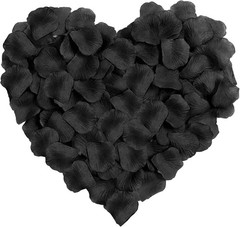 Versatile 1000 Pcs Black Faux Silk Rose Petals for Indoor & Outdoor Decoration