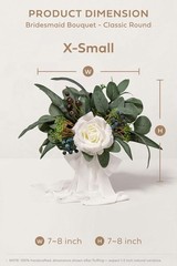 6 Piece Artificial Bridesmaid Bouquets White