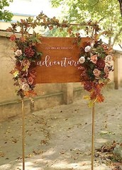 Artificial Flowers Combo Box Set Color Flower Leaf with Stems for Dusty Coffee