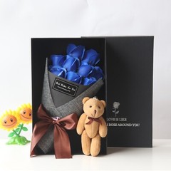 Valentine’s Day Women’s Soap Flower Gift Box And Bear Set