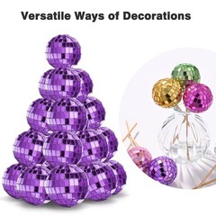 Yescom 20PCS 1.6″ Small Disco Ball Mirror Mini Hanging for Events Wedding Party