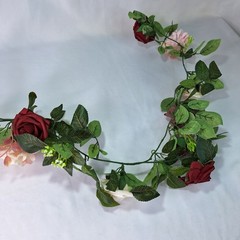 Artificial Rose Flower Burgundy Floral Garland 5ft – Wedding Ceremony Backdrop