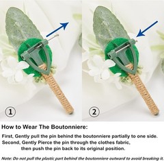 Dusty Blue Rose Corsage and Boutonniere Set for Prom Wedding Groomsmen Brides…