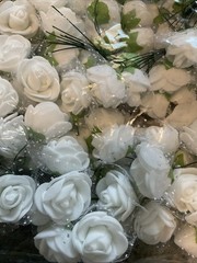 144 Pcs/2cm Mini Lace Rose foam Flower heads Bouquet For Wedding Home DecorDIY