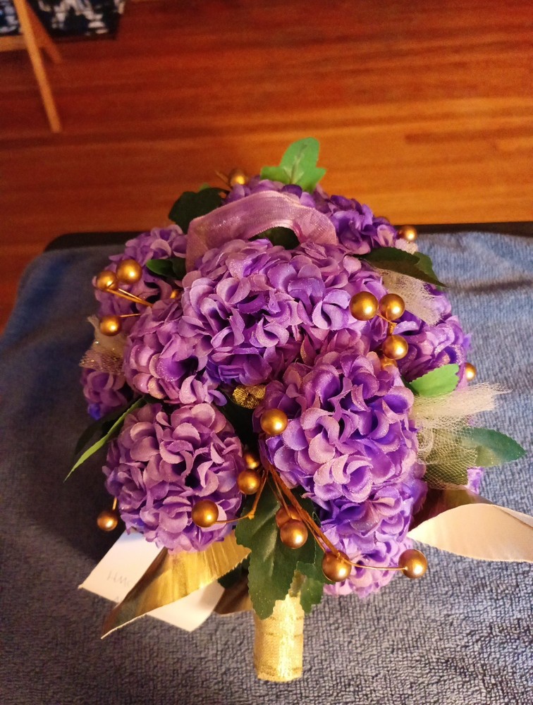 Fake Flower Bouquet For Wedding, Prom, Photos Purple Bride Spring Summer Fall