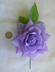 LAVENDER 14cm Across with Leaves & Stem TROPICAL BRIGHT Selection Fabric ROSE HU